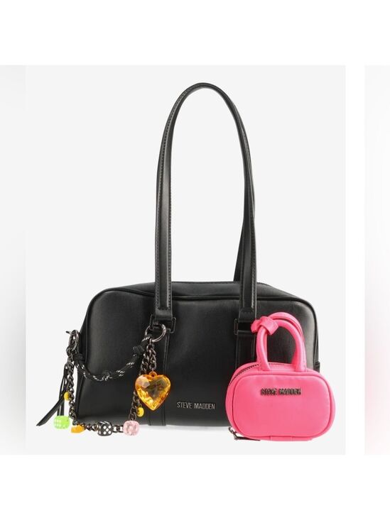 Steve Madden Handbags - Steve Madden Bharlan Black Pink Shoulder Bag New